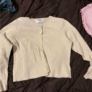Old Navy Cream Cable-Knit Button-Front Cardigan